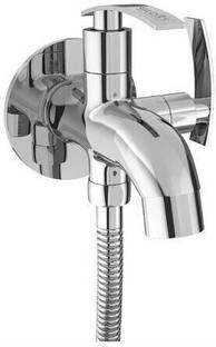 GLOXY by GLOXY Brass 2-Way Nozzle Tap Double Handle Faucet with Flange for Connection Bathroom Faucet Set
