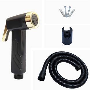 PESCA Black-Gold Jet Spray for Toilet Shower Bathroom Faucet Set