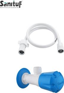 Sanituf Premium Quality Angle Valve with 24inches Connection Pipe (with tightening key) Premium Quality Angle Valve with 24inches Connection Pipe Bib Tap Faucet