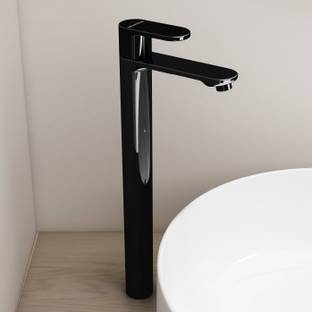 Plantex ORN-204 High Neck Pillar Cock/Tap for Wash Basin/Kitchen with Teflon Tape (Glossy Black) Pillar Tap Faucet