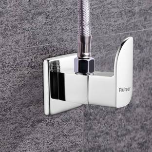 RUHE Pristine Brass Angle Valve with Wall Flange Chrome Finish Tap For Bathroom & Kitchen Angle Cock Faucet