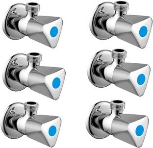 AeoFit Triangle Angle Cock Tap Chrome Plated Premium quality stainless steel Pack of 6 for kitchen tap...