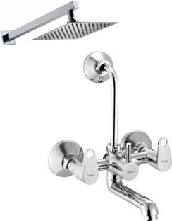 Ramya Rambo Wall Mixer With L Band & 8x8 Shower Head 15inch Arm For Bathroom Tap Wall Mixer Faucet