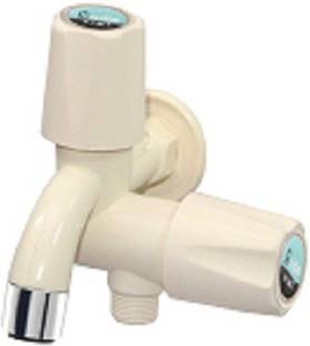 Kindle k-20388 (PTMT) Two Way Bib Cock 2in1 Twin Elbow Valve Faucet