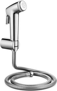 क्यूरिक ABS Contii Health Faucet with SS-304 Grade 1 Mtr Pull-Out Tube and Wall Hook , Chrome Finish H...