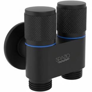 Spazio SmartBuy 2 in 1 Angle Cock Black | Angle Valve | 2 Way Angle Cock (Pack of 1) For Bathroom/Wash...