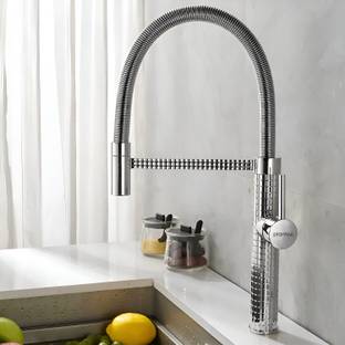 Plantex Pure Brass Faucet for Kitchen Sink/Single Lever Sink Hot & Cold Mixer (Chrome) Mixer Faucet