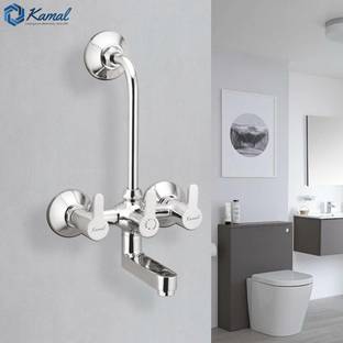 KAMAL Wall Mixer - Admire (With L-Bend) |Hot and Cold Shower Mixer| Sturdy Brass Build | Easy to use click fitting Mixer Faucet