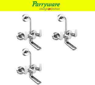 Parryware Primo Wall Mixer 2 in 1 with Overhead Shower Provision set of 3 pic 245 Wall Mixer with Overhead Shower Provision Wall Mixer Faucet