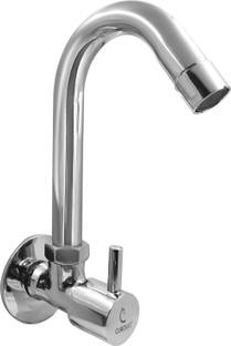 CUROVIT Flora Smart Brass Sink Cock Tap Wall Mounted / Swinging Spout Quarter Turn Tap for Kitchen with Wall Flange Kitchen Mixer Faucet
