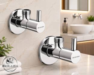 EKRASH Turbo Brass Angle Valve For Bathroom ,Geyser, Washbasin and Flange Pack of 2 Angle Cock Faucet