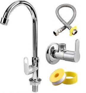fastgear by Fastgear Prime Swan Neck with Marc Angle Wall & Connection pipe for Sink/washbasin Trendy Design water Saving Aerator Suitable for Bathroom &Kitchen(Chrome Finish) Bib Tap Faucet