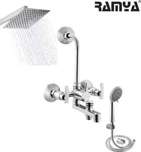 Ramya Passion 3in1 Wall Mixer 8x8 Shower 15inch Arm 5 Gear Hand Shower Full Set For Bathroom Tap Mixer...