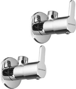 Waterman by Joy Joy 005 Angle Cock (Pack Of 2) With Flange Chrome Finish Full Brass Body Faucet Angle Valve For Toilet Jet Spray Angle Cock Faucet