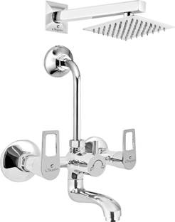 क्लिक्विन Shower-CSTPM306-Espirion Brass Wall Mixer With 190MM L-Bend and Square 6x6 Shower Combo (Chr...