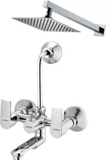 Ramya Prime Wall Mixer With Band & 8x8 Shower Head 15inch Arm For Bathroom Tap Wall Mixer Faucet