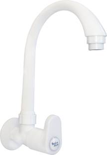 REALFLOW 1 PVC ROYAL WHITE LONG SPOUT SINK TAP WITH FOAM FLOW FOR BATHROOM WASH BASINS Swan Neck  Fauc...