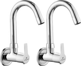 क्लिक्विन KSSC-2406 (Hector) - Brass Sink Cock-2Pc Kitchen Sink Faucet - Swivel Spout Chrome Finish (1...