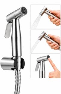 GS BATHWARE Stainless Steel Health Faucet Jet Spray Complete Set with 1M SS Tube & Wall Hook Health  F...
