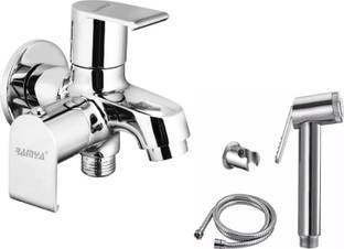 Ramya METRO 2 Way Bib Cock Tap With Soft Health Faucet Set For Kitchen And Bathroom Tap Twin Elbow Valve Faucet