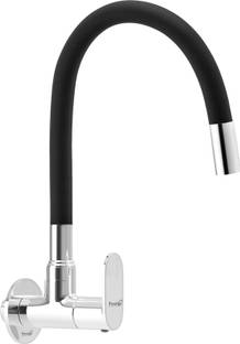 Prestige OCEN Flexible Sink Cock With Wall Flange Black Pillar Tap Faucet