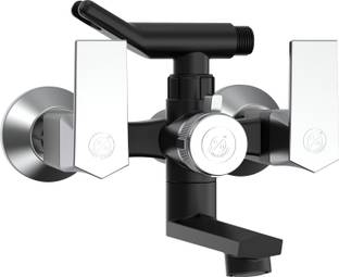 R. N. RNG2032D12_PTMT Superior Plastic 3-in-1 Double Lever Wall Mixer with Crutch | Premium Wall Mount Bathroom Mixer with Hot & Cold Controls | Plastic Water Tap | Wall Mixer Faucet