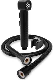 Fossa Pearl ABS Dual Function Health Faucet with Stainless steel 1 Meter Flexible Hose Pipe and Wall Hook, Jet Spray for Toilet (Black) Health  Faucet