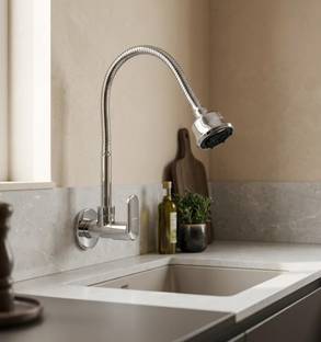 कमल Sink Spray Opal - Wall Mounted | SS 304 Flexible Spout 360 degree Dual Flow Brass Sink Cock kitche...