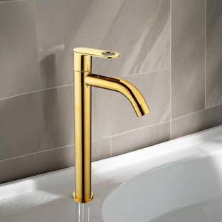 Kopter - Tall Deck Mount Tabletop Basin Pillar Tap ( GOLD ) With HOLEX Handle Pillar Tap Faucet