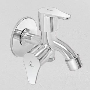 CUROVIT Torremo ZINC Alloy Wall Mounted 2 in 1 Bib Cock Silver in Color Chrome Finish Quarter Turn Bib Tap Faucet