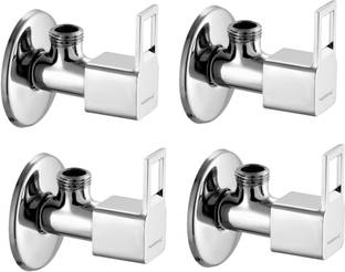 Ramya CUBE Brass Angle Valve Pack OF 4 For Bathroom and Kitchen Chrome Finish Angle Cock Faucet