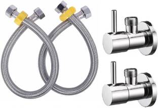 Senkiddpro by Senkiddpro Chrome Finish 2Angle Wall with 2 Connection pipe for Sink/washbasin Geyser water Saving Aerator Suitable for Washbasin,Sink,Bathroom &Kitchen Bib Tap Faucet
