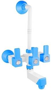 fastgear by Fastgear Superior PTMT Heavy Duty Plastic Faucet 3in 1 L-Bend Wall Telephonic Mixer Tap for Bathroom Hot and Cold Wall Mixer Faucet