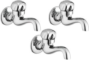 Oleanna ALCOMN-02 Moon Long Nose Bib Cock With Wall Flange Long Body Tap (Disc Fitting | Quarter Turn | Form Flow) (Pack of 3 Pcs) Basin Mixer Faucet