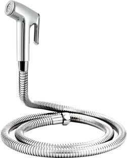 KURIC ABS Health Faucet with 1 Meter Flexible SS Hose Pipe and Wall Hook for Toilet Jet Spray for Toilet, Faucet for Toilet, Toilet Bidet Sprayer Set, Chrome Finish Health  Faucet
