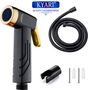 Kyari - Premium BLACK Health Faucet Jet Spray With Gold Button + Black Tube & Holder Health  Faucet