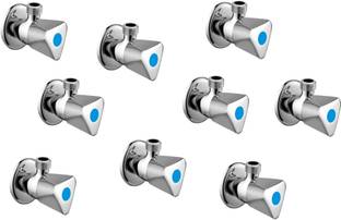 AeoFit Triangle Angle Cock Tap Chrome Plated Premium quality stainless steel Pack of 9 for kitchen tap...