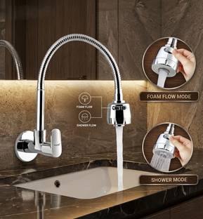 KAMAL Sink Spray Opal - Wall Mounted | SS 304 Flexible Spout 360 degree Dual Flow Brass Sink Cock kitc...