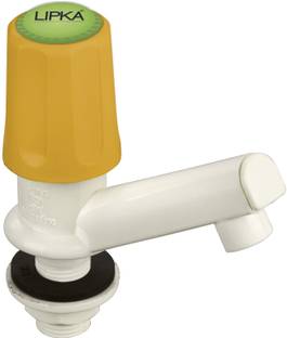 Lipka Grand Collection Pillar Cock PTMT Faucet/Tap ( Yellow & Ivory Color) PTMT Grand Pillar Tap Fauce...