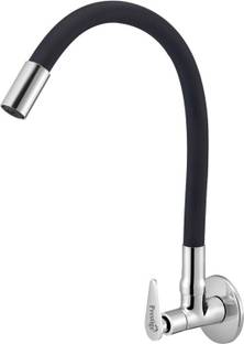 Prestige Slim Flexible Sink Cock With Wall Flange Black For Kitchen Sink, Wash Basin Faucets Taps Pill...