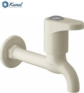 KAMAL Long Body Bib Cock - Verona (PTMT Plastic ) Ivory Colour Cold Water Only Bib Tap Faucet