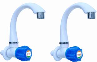 aerowell pvc tap Kitchen Mixer Blue Faucet POLO Sink Cock for Bathroom Wash Basins PACK OF 2 Bib Tap Faucet