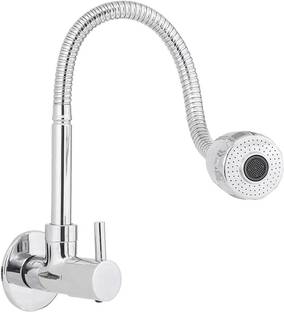 Oleanna Flora (Brass) Kitchen Spray Spout Flexible Sink Cock with Flange and Brass body faucet | Aerator & Shower Spray Bib Tap Pillar Tap Faucet