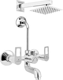 Cliquin Shower-CSTPM006-Espirion Brass Wall Mixer With 190MM L-Bend and Square 6x6 Shower Combo (Chrom...