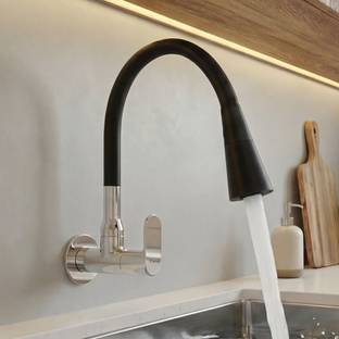 Tisto Kitchen Sink Tap Faucet with Wall Flange | Dual Flow | Flexible 360 Degree Spout | Rust Proof | ...