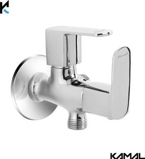 KAMAL Two in one Angle Valve - Cubix Prime | Two way angle valve | Premium Build made from brass | Two standard 1/2" BSP outlet for connecting health faucet etc Twin Elbow Valve Faucet