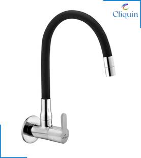 Cliquin CSSC208-Fusion Brass Flexible Sink Tap, Silicon Black Swivel Spout, Foam Flow Function Sink Ta...