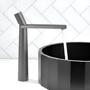 Plantex Brass Faucet for Washbasin/Single Lever Faucet/Hot &Cold Wall Mixer for Bathroom (APS-7880,Grey) Basin Mixer Faucet