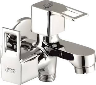 Spazio SmartBuy Square Cut Collection Brass 2 Way Bib Cock | 2 in 1 Tap (Set of 1) Twin Elbow Valve Faucet