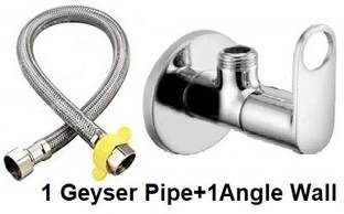 fastgear by Fastgear Chrome Finish Angle Wall with Connection pipe for Sink/washbasin Geyser water Saving Aerator Suitable for Washbasin,Sink,Bathroom &Kitchen Bib Tap Faucet